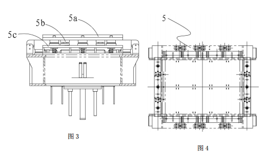 自保溫砌塊成型機結(jié)構(gòu)中的上下升降雙料隔離系統(tǒng)結(jié)構(gòu)主視圖